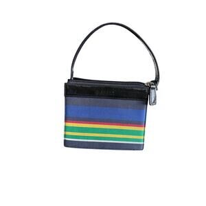 Ralph Lauren Rainbow Mini Bag – Y2K Stripe Purse with Patent Leather Trim